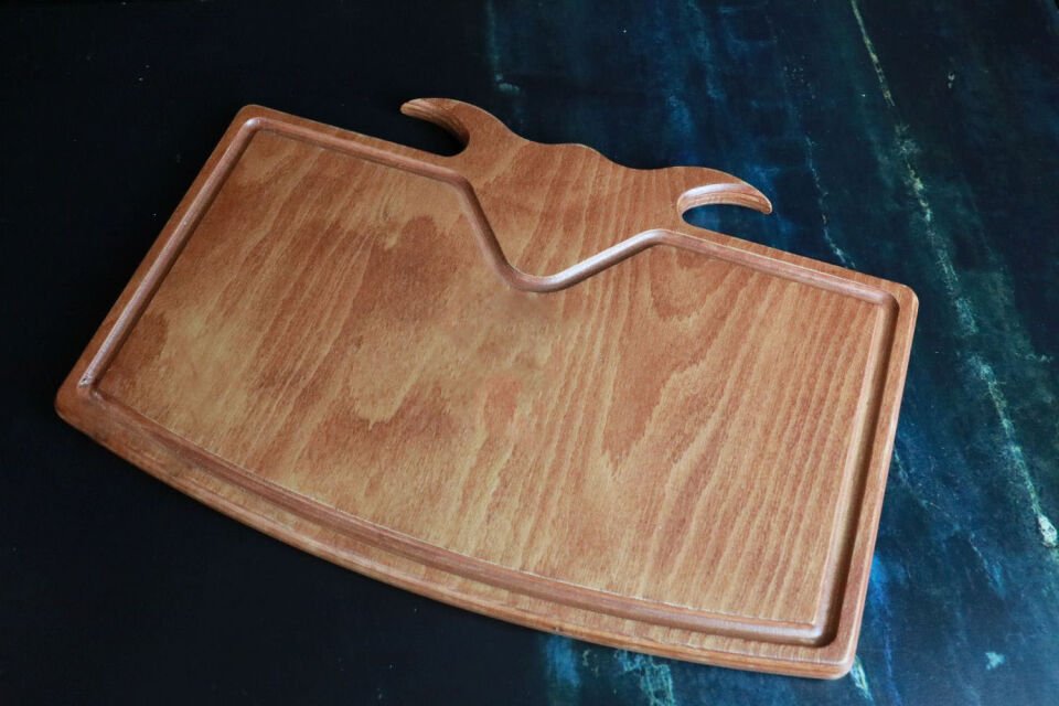 Öküz Başı Steak Sunum Kesme Tahtası Ahşap