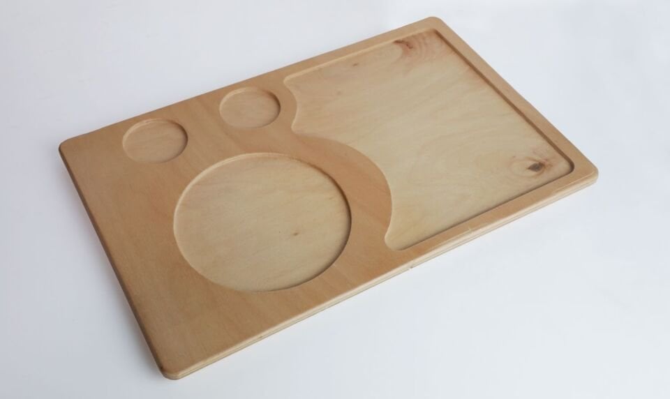 Döküm Altı Sosluklu Ahşap Sunum