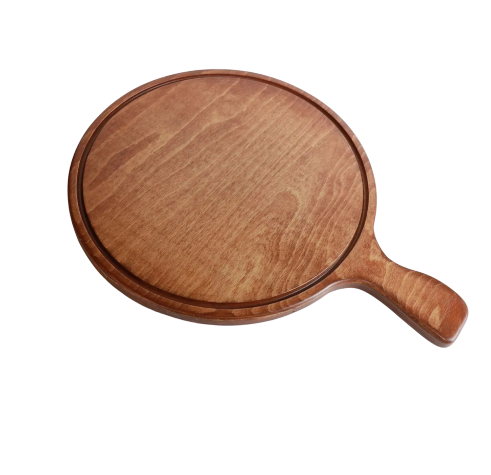 Pizza Kulplu Sunum Tahtası Şekilli Ahşap