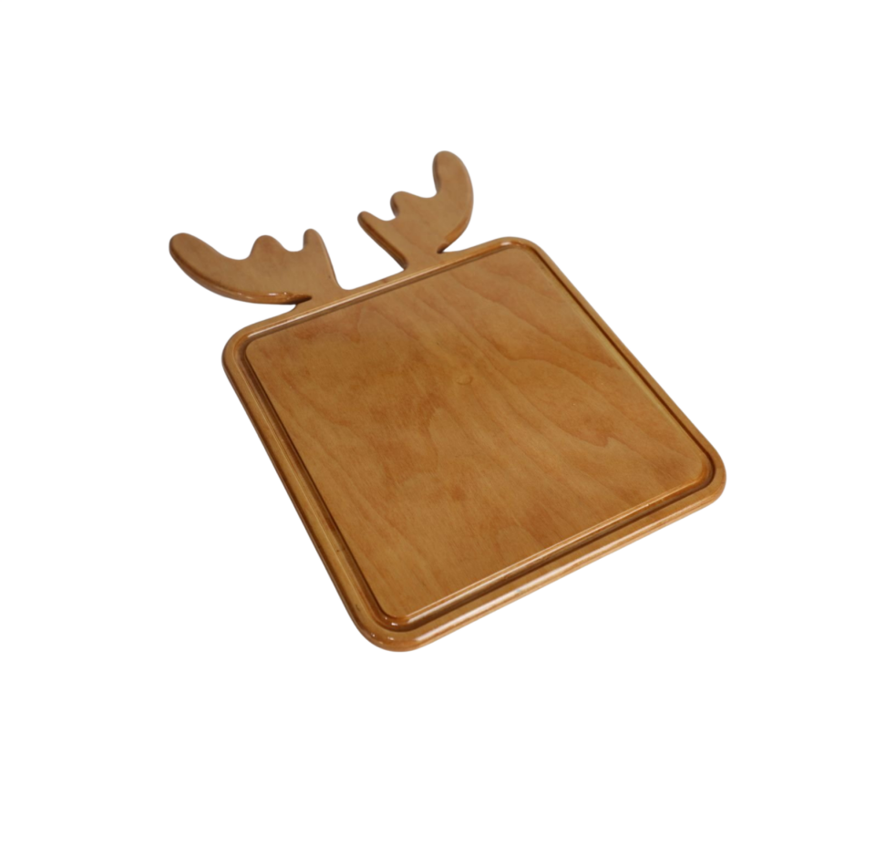 Geyik Boynuzu Steak Sunum Kesme Tahtası Ahşap