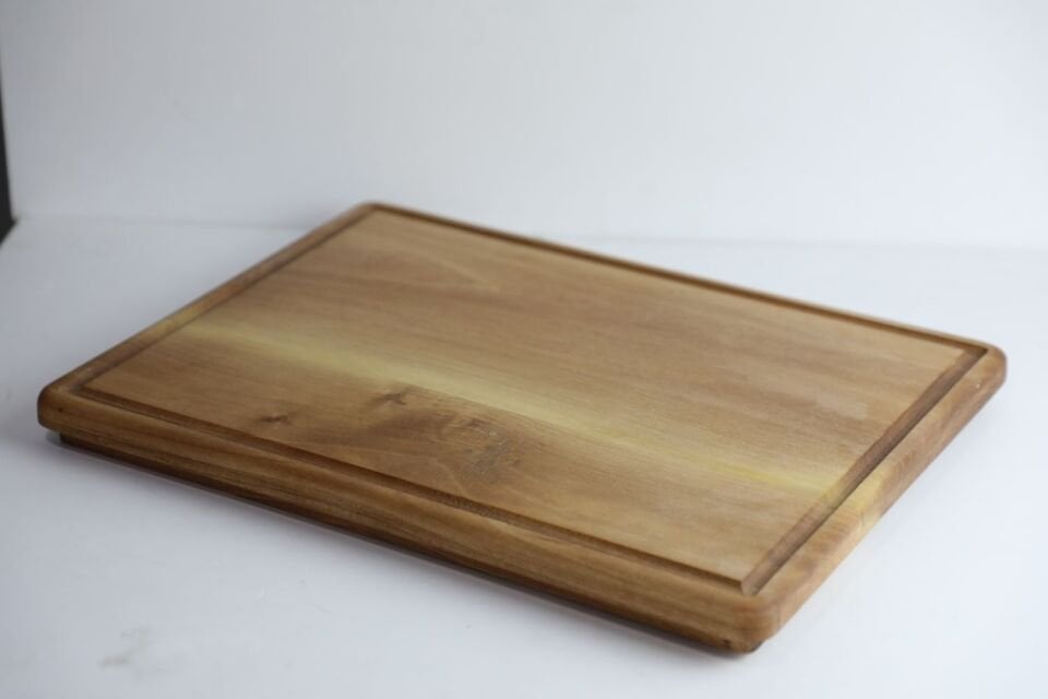 Kanallı Dikdörtgen Steak Sunum Kesme Tahtası Ahşap (Ceviz Ağacı)