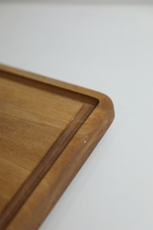 Kanallı Dikdörtgen Steak Sunum Kesme Tahtası Ahşap (Ceviz Ağacı)