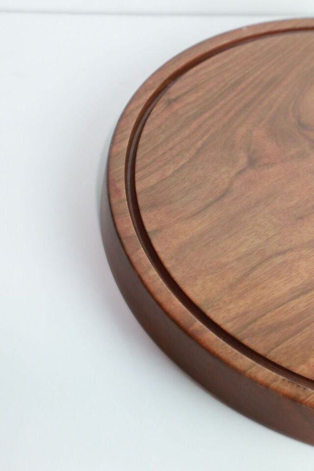 Yuvarlak Steak Sunum Kesme Tahtası Ahşap