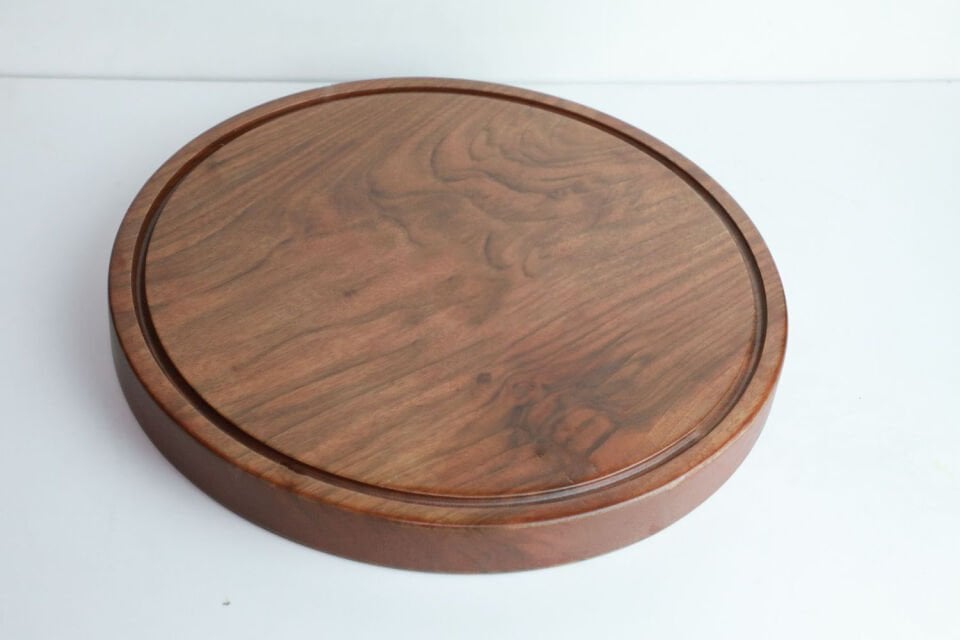 Yuvarlak Steak Sunum Kesme Tahtası Ahşap