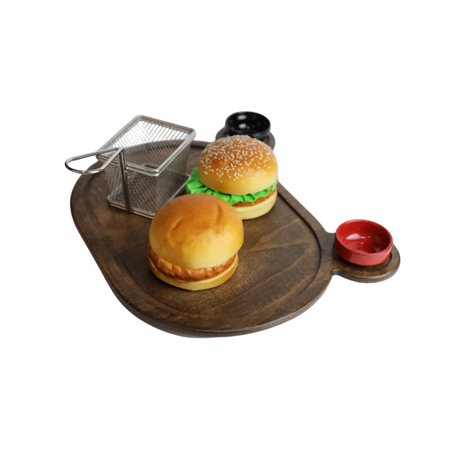 Panda Kafası Steak Sunum Kesme Tahtası Ahşap