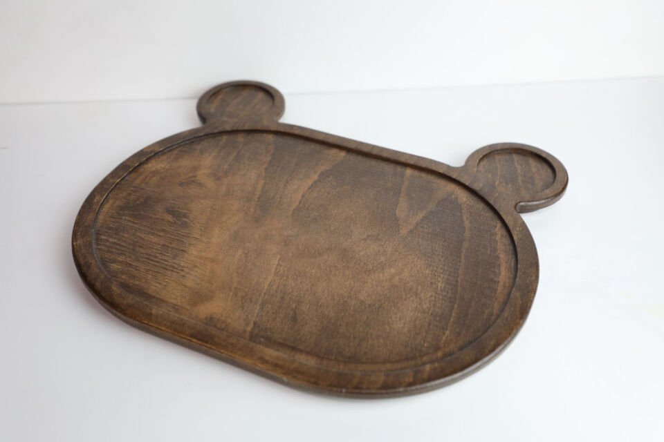 Panda Kafası Steak Sunum Kesme Tahtası Ahşap