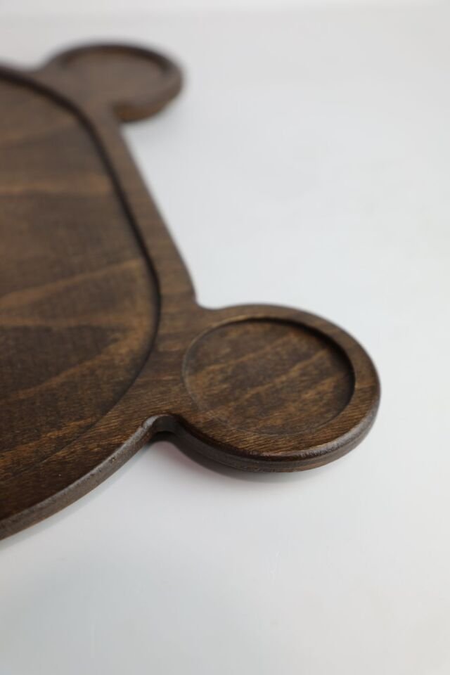 Panda Kafası Steak Sunum Kesme Tahtası Ahşap