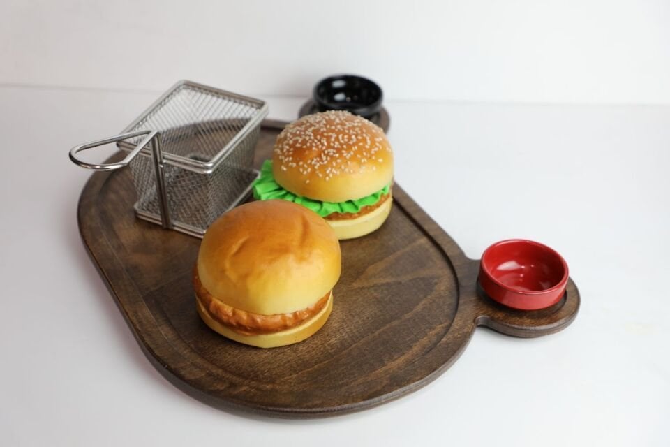 Panda Kafası Steak Sunum Kesme Tahtası Ahşap