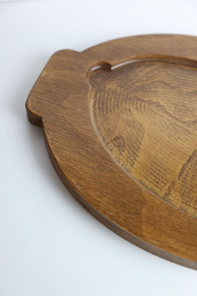 Döküm Altı Fajita Steak Sunum Kesme Tahtası Ahşap