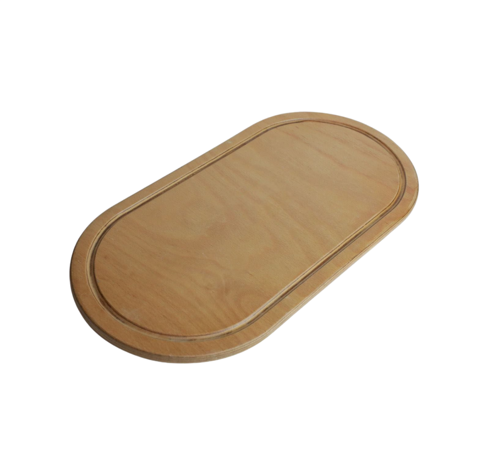 Oval Tasarımlı Steak Sunum Kesme Tahtası Ahşap