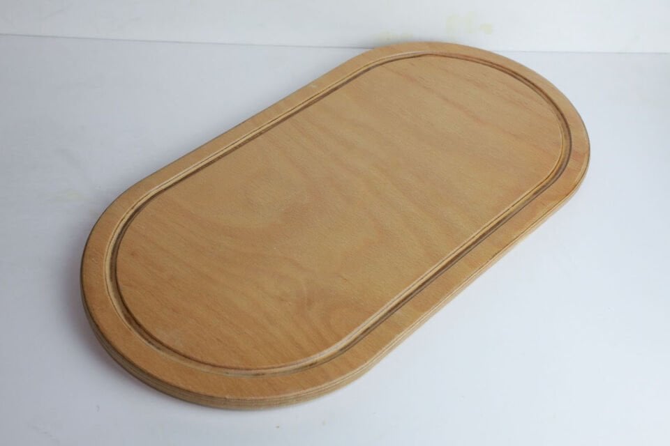 Oval Tasarımlı Steak Sunum Kesme Tahtası Ahşap
