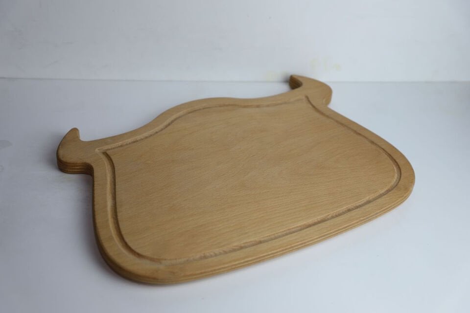 Öküz Başı Boynuz Teak Yağlı Desenli Steak Sunum