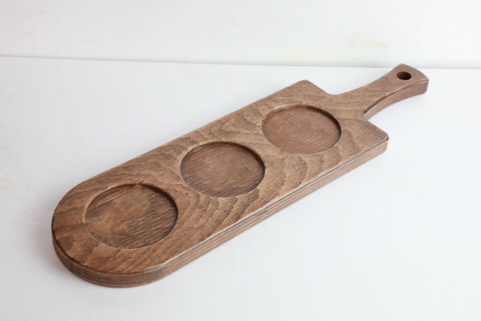 3 Gözlü Kulplu Sosluk Sunum Tahtası