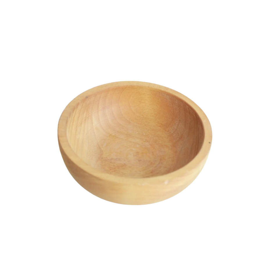 Ayous Ahşap Yuvarlak Çerezlik Sunum Kapı Teak Yağlı