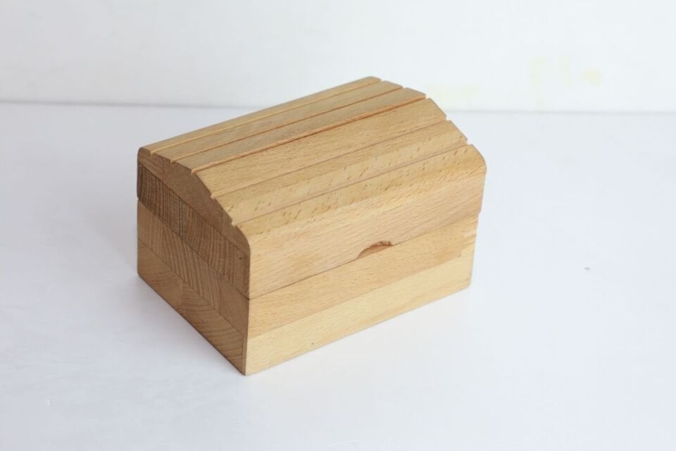 Kapaklı Ahşap 3 Gözlü Atık Yuvalı Çerezlik