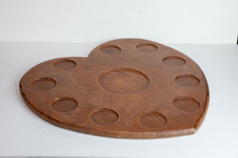 11 Gözlü Kalp Tasarımlı Balayı Sunum Tepsisi