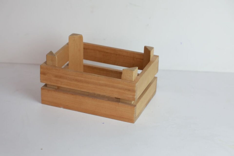 Tik Yağlı Yarıklı Ahşap Sunum Kasası