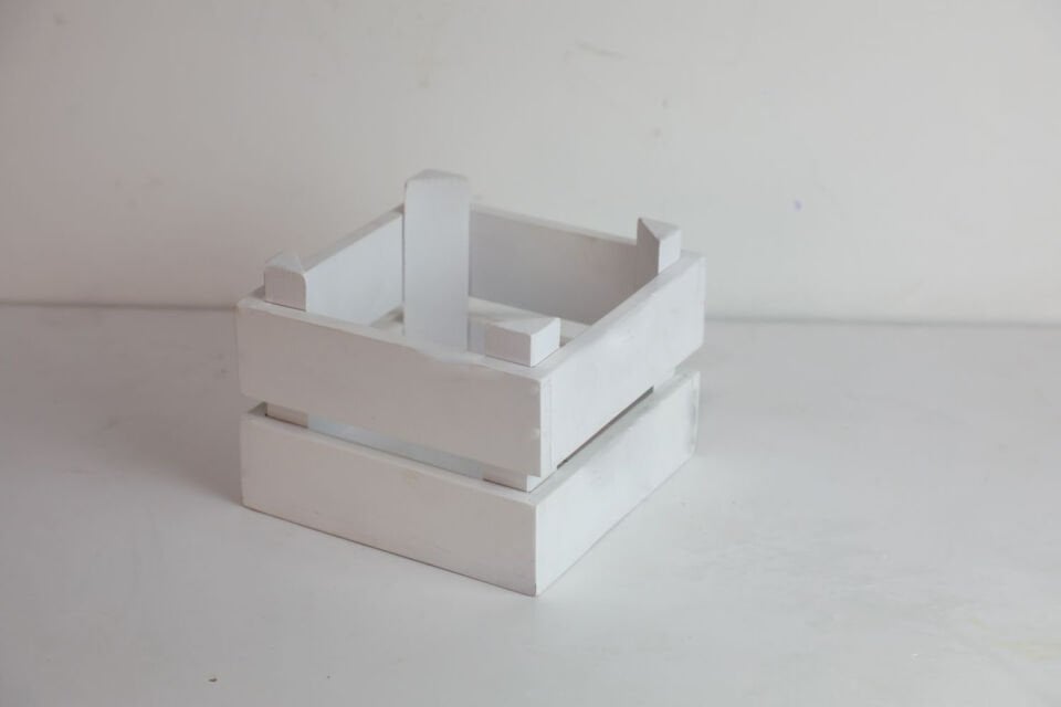 Beyaz Ahşap Sunum Kasası