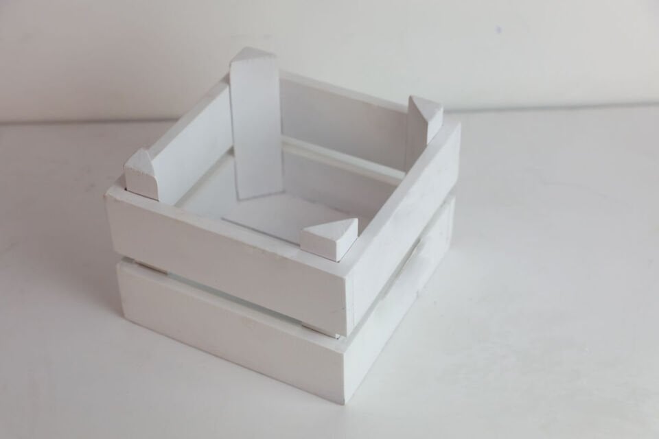 Beyaz Ahşap Sunum Kasası