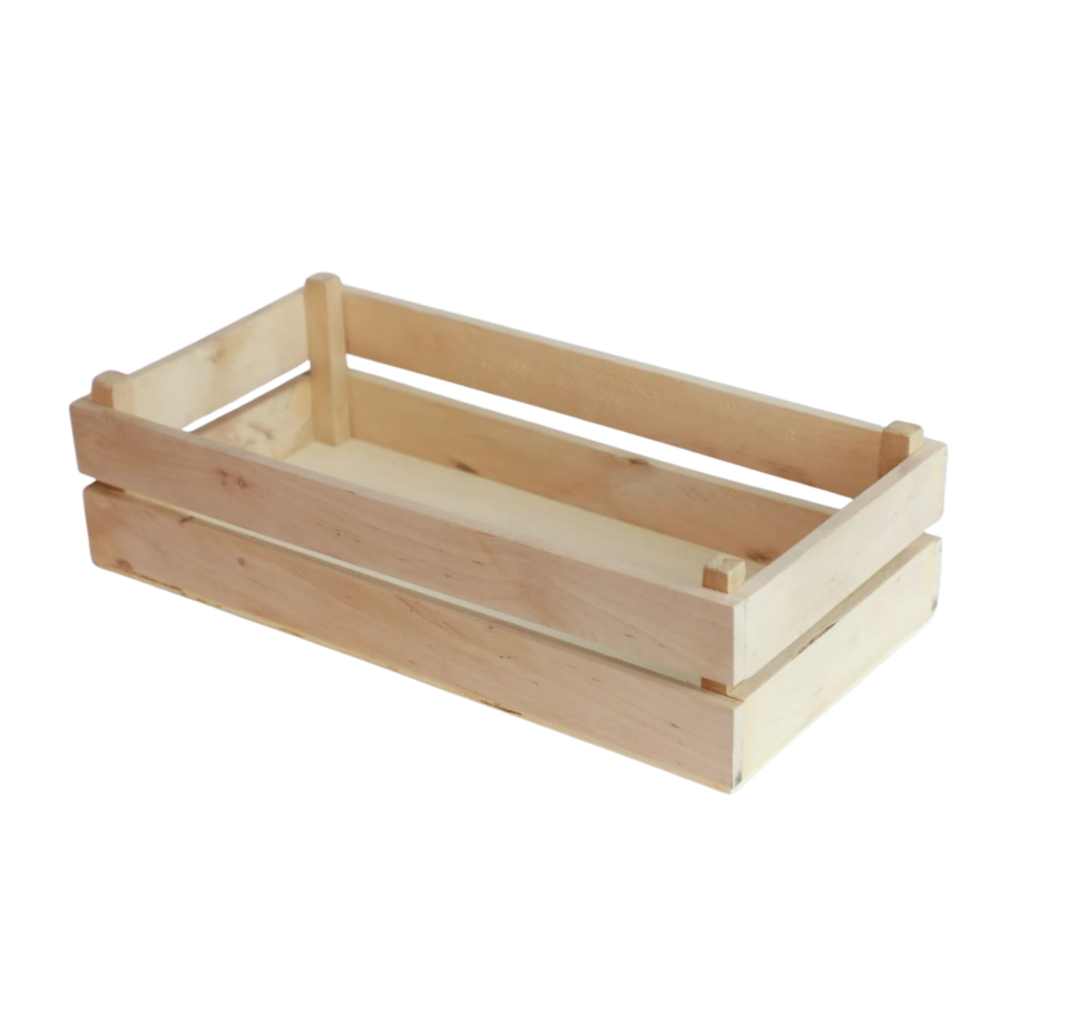 Natural Yarıklı Ahşap Sunum Kasası