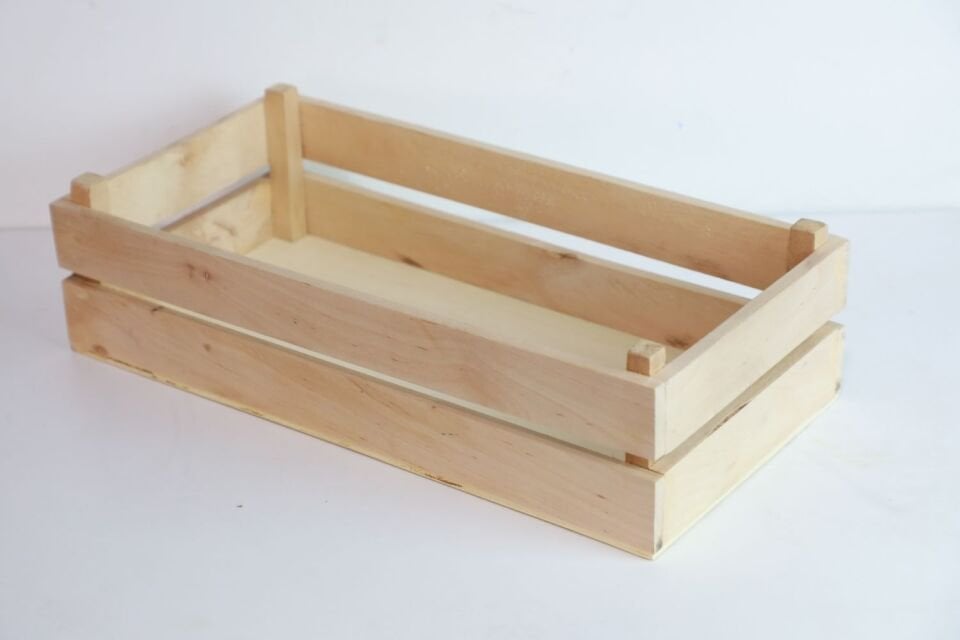 Natural Yarıklı Ahşap Sunum Kasası