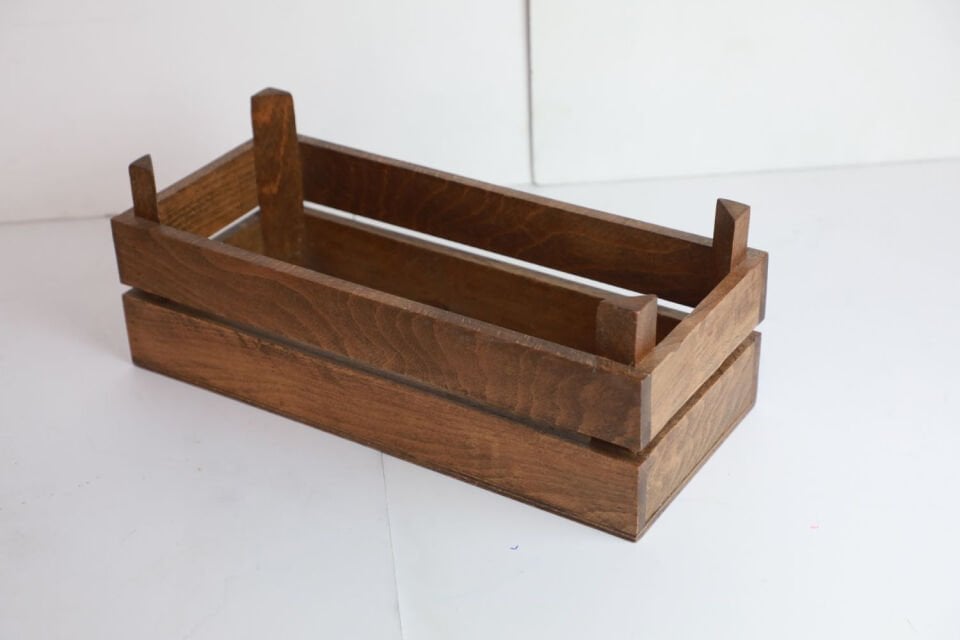 Ceviz Renkli Ahşap Sunum Kasası