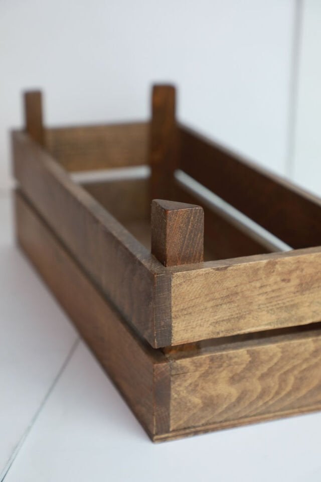 Ceviz Renkli Ahşap Sunum Kasası