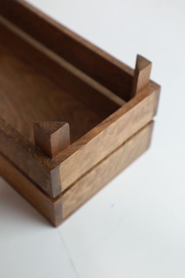 Ceviz Renkli Ahşap Sunum Kasası