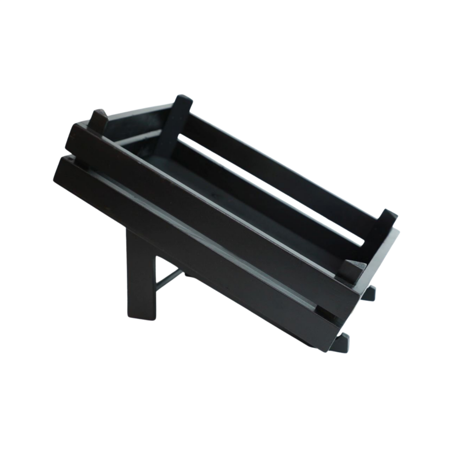 Siyah Renkli Ayaklı Ahşap Sunum Kasası