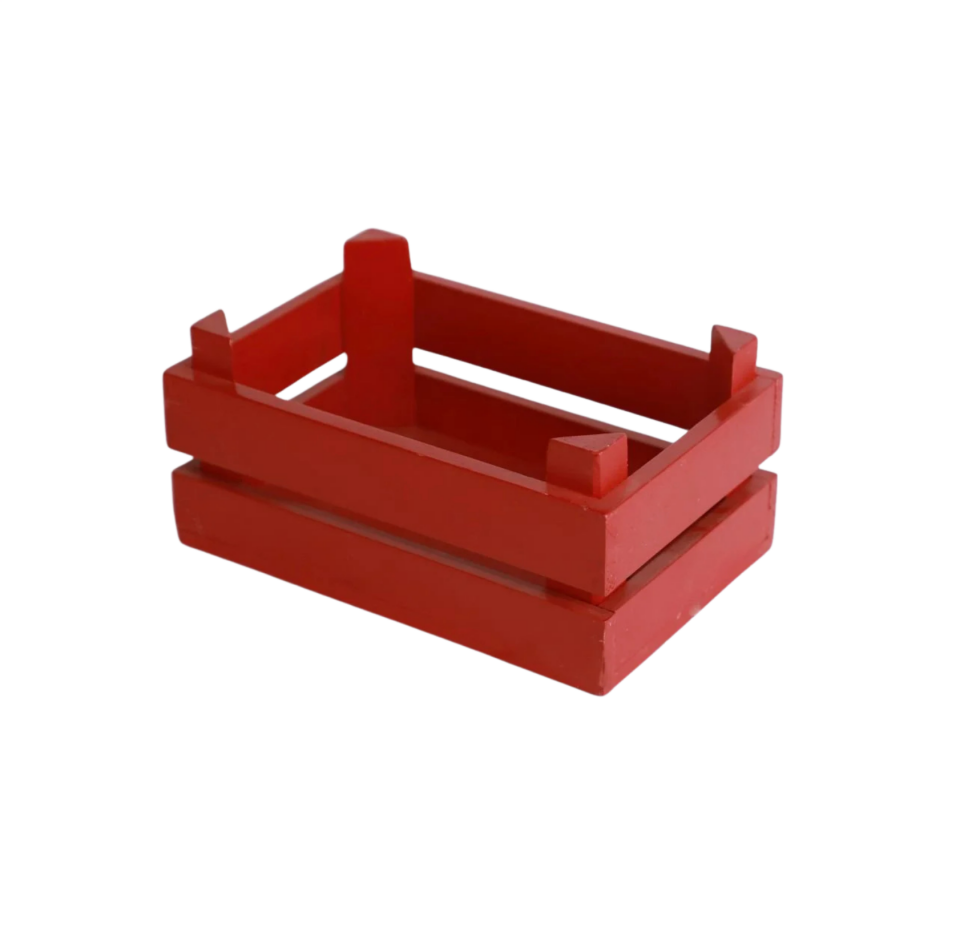 Kırmızı Renk Ahşap Sunum Kasası 14x21x8 cm