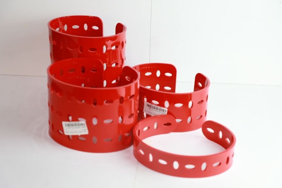 Oval Kırmızı 17x21 H:5 cm Masa Üstü Yükselti (ABS)