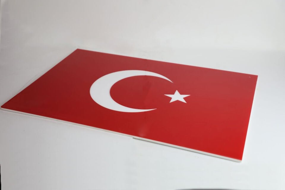Türk Bayrağı Konseptli Kırmızı Beyaz Tepsi