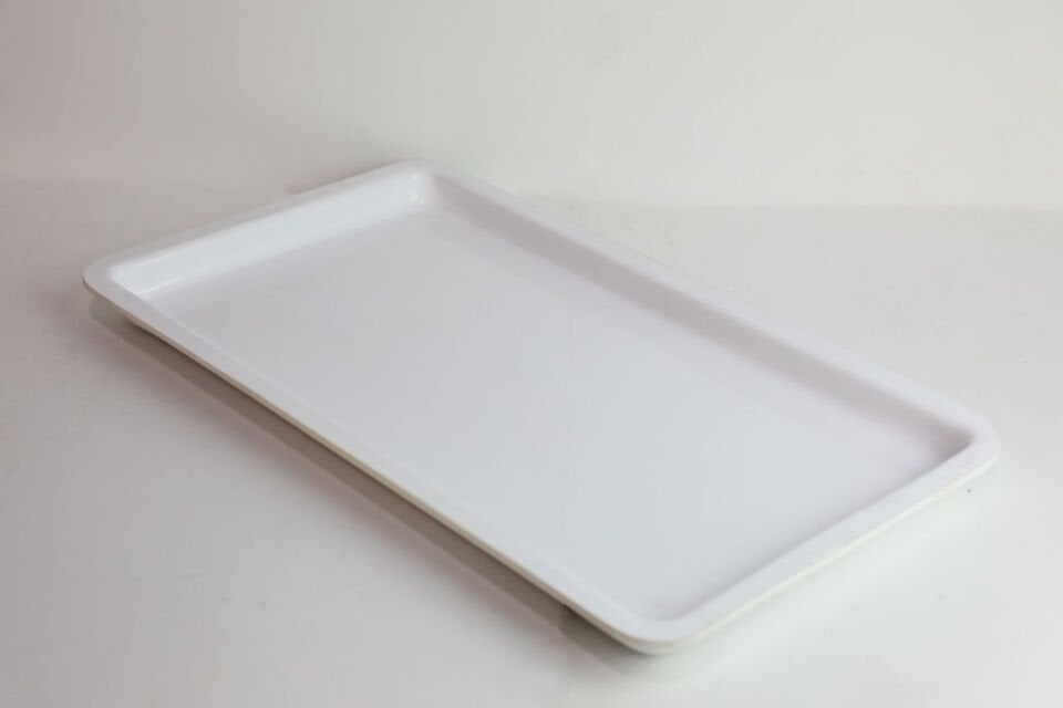 Dikdörtgen Beyaz  Tepsi 25x45 cm (ABS)