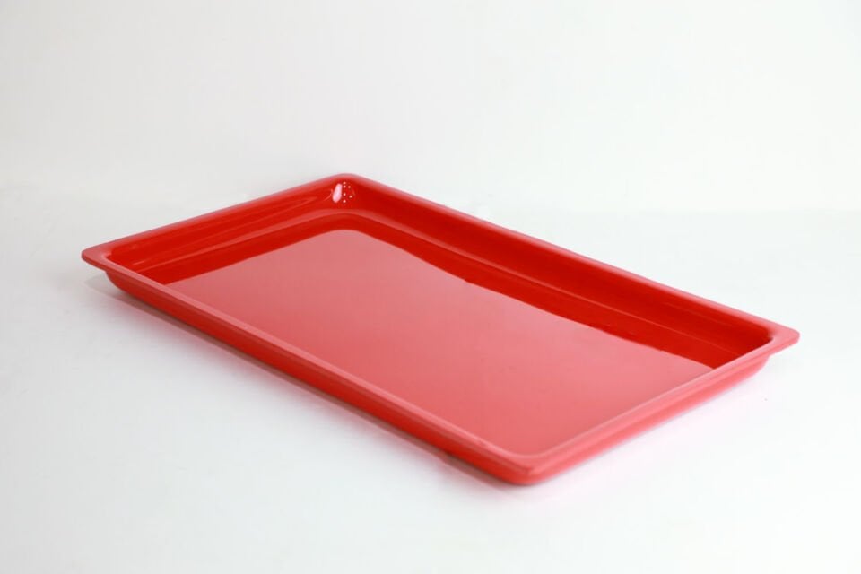 Dikdörtgen Kırmızı Tepsi 25x45 cm (ABS)