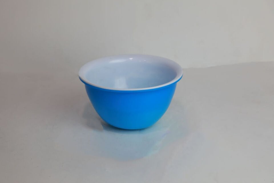 22 cm Yuvarlak Kase Beyaz Mavi  Akrilik