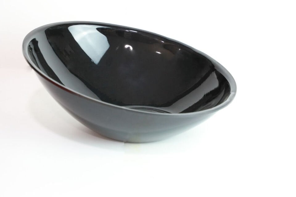 Yatık Ağızlı Oval Siyah Kase (ABS)