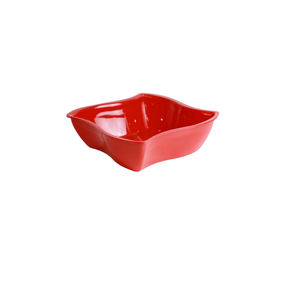 Kavisli Kare Kırmızı Sunum Küveti (ABS)