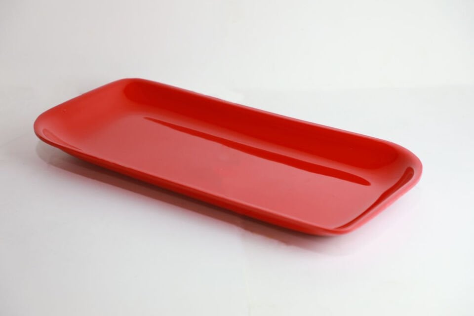 25x50 cm Oval Kenarlı Kırmızı Sunum Küveti (ABS)