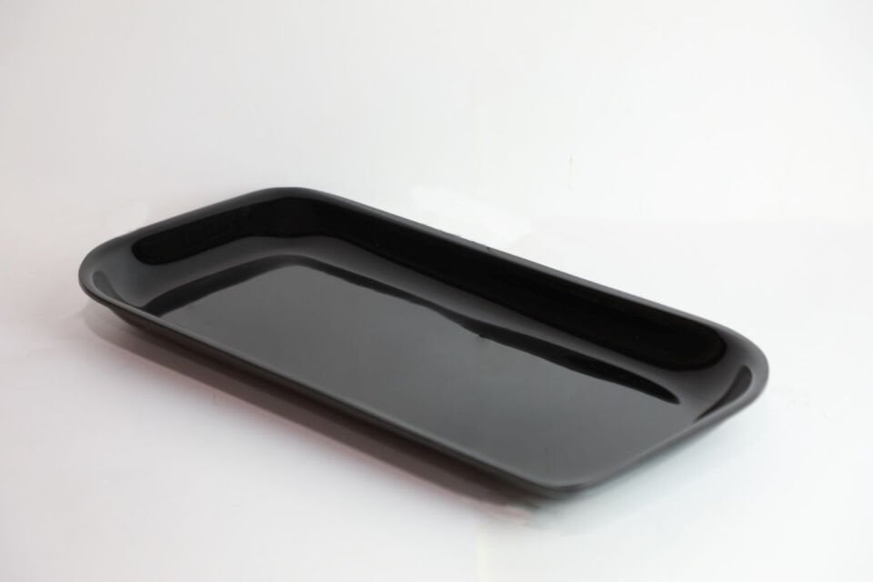 25x50 cm Oval Kenarlı Siyah Sunum Küveti (ABS)