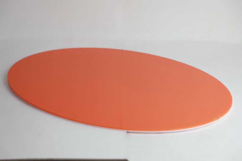 Oval Tasarımlı Turuncu Beyaz 40x55 cm Tepsi (Akrilik)