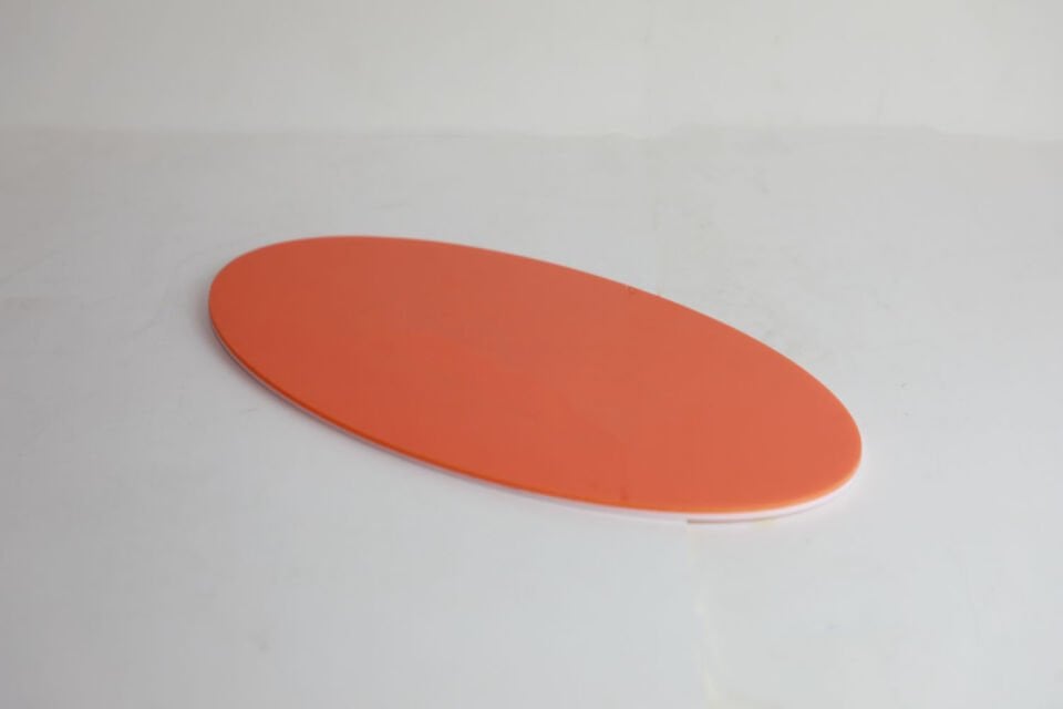 Oval Tasarımlı Turuncu Beyaz  20x35 cm Tepsi (Akrilik)