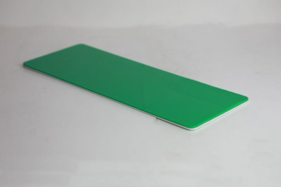 15x60 cm Dikdörtgen Beyaz Yeşil Sunum Tepsisi (Akrilik)