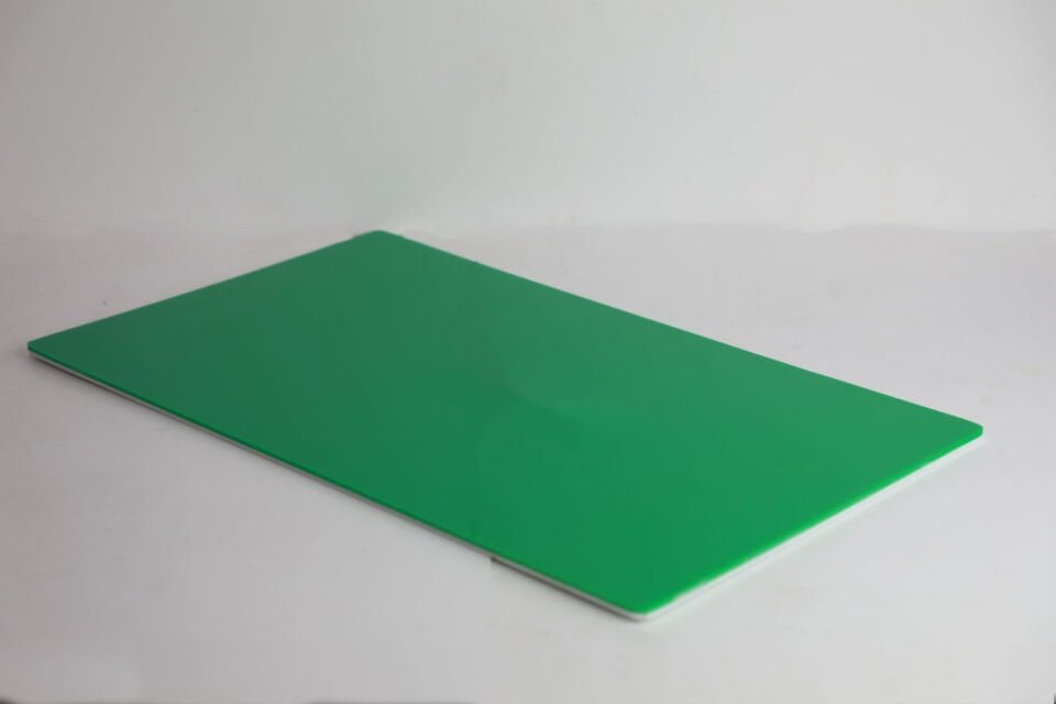 30x60 cm Dikdörtgen Beyaz Yeşil Sunum Tepsisi (Akrilik)