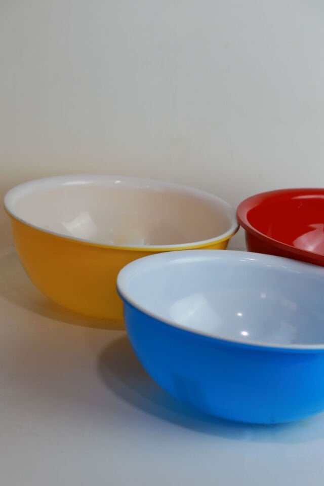 22 cm Sarı Beyaz Sunum Kasesi (Akrilik)